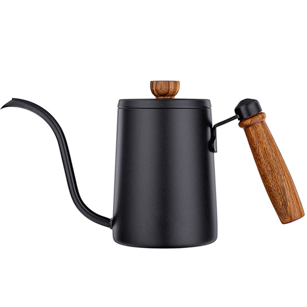 【停產】鶴嘴細口壺 600ml A款(木柄)(黑)