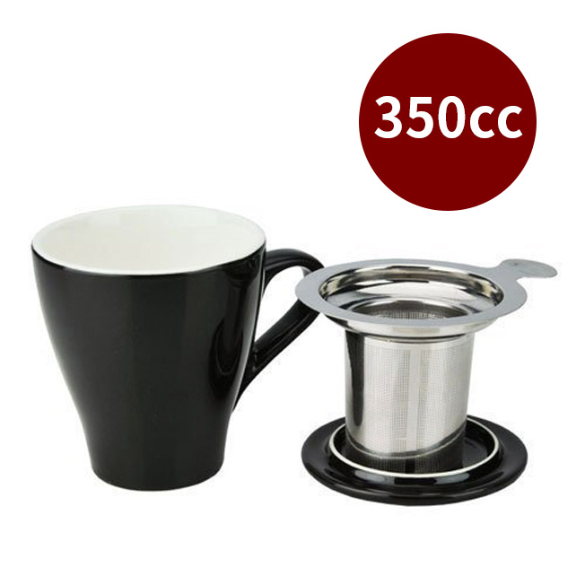 【停產】TIAMO 16號 附蓋不鏽鋼濾網 馬克杯 350cc 黑 SGS合格  |【停產】非電器產品