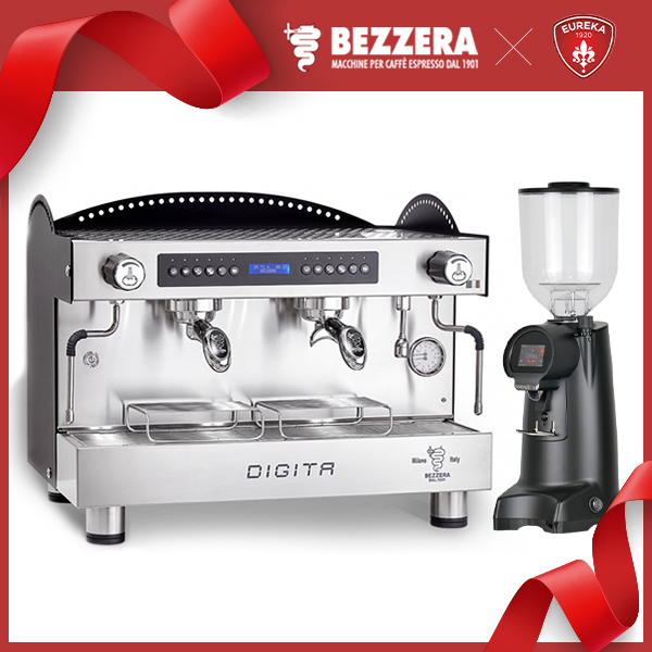 組合特惠 磨豆機3選1！BEZZERA 貝澤拉 DIGITA DE雙孔營業機 + EUREKA FIRENZE 75 / Fiorenzato F64 EVO / WPM ZD-18  |【停產】電器產品