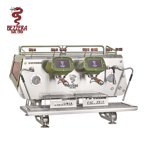 BEZZERA VICTORIA 雙孔營業用咖啡機 220V (霧綠+木紋版, 迴轉式幫浦)