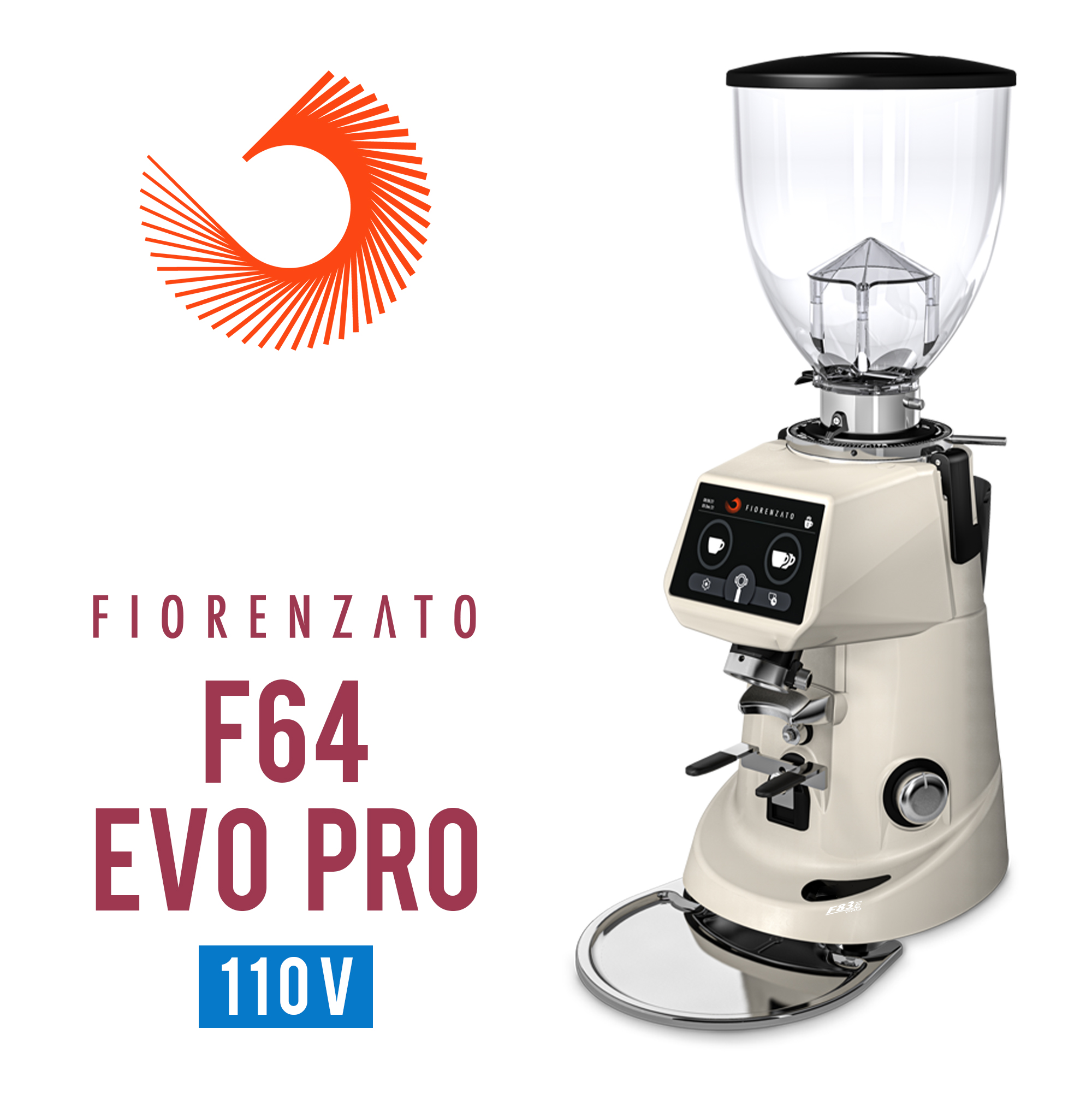Fiorenzato F64 EVO PRO 營業用磨豆機110V 珍珠白  |營業用磨豆機