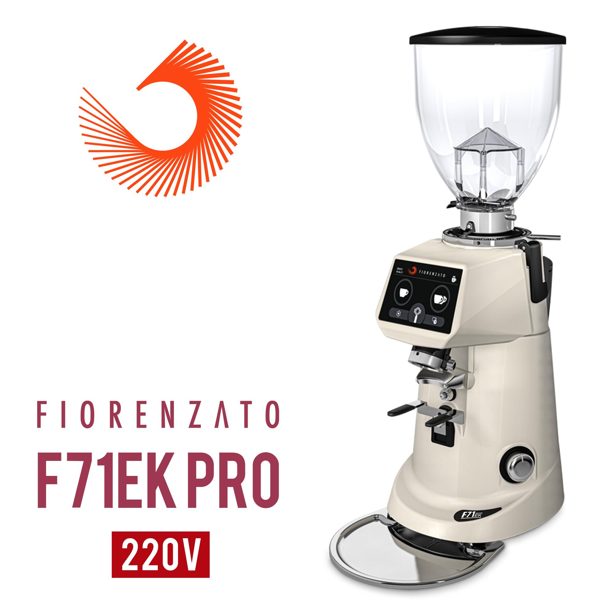 Fiorenzato F71EK PRO 營業用磨豆機 錐刀 220V 珍珠白  |營業用磨豆機