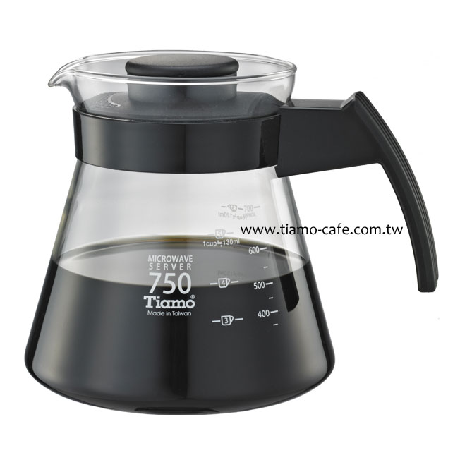 【停產】Tiamo 玻璃咖啡壺750cc 弧型把手 通過SGS檢測  |【停產】非電器產品