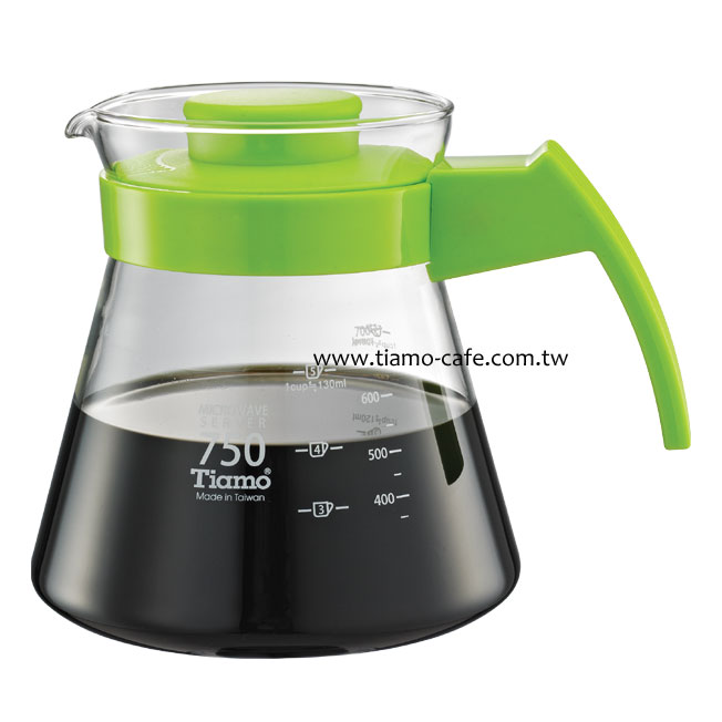 【停產】Tiamo 玻璃咖啡壺750cc 弧型把手 通過SGS檢測  |【停產】非電器產品