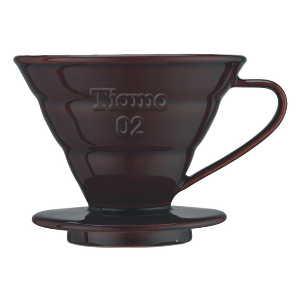 【停產】TIAMO V02陶瓷圓錐咖啡濾器組 (咖啡) 附量匙濾紙 通過SGS檢測  |【停產】商品