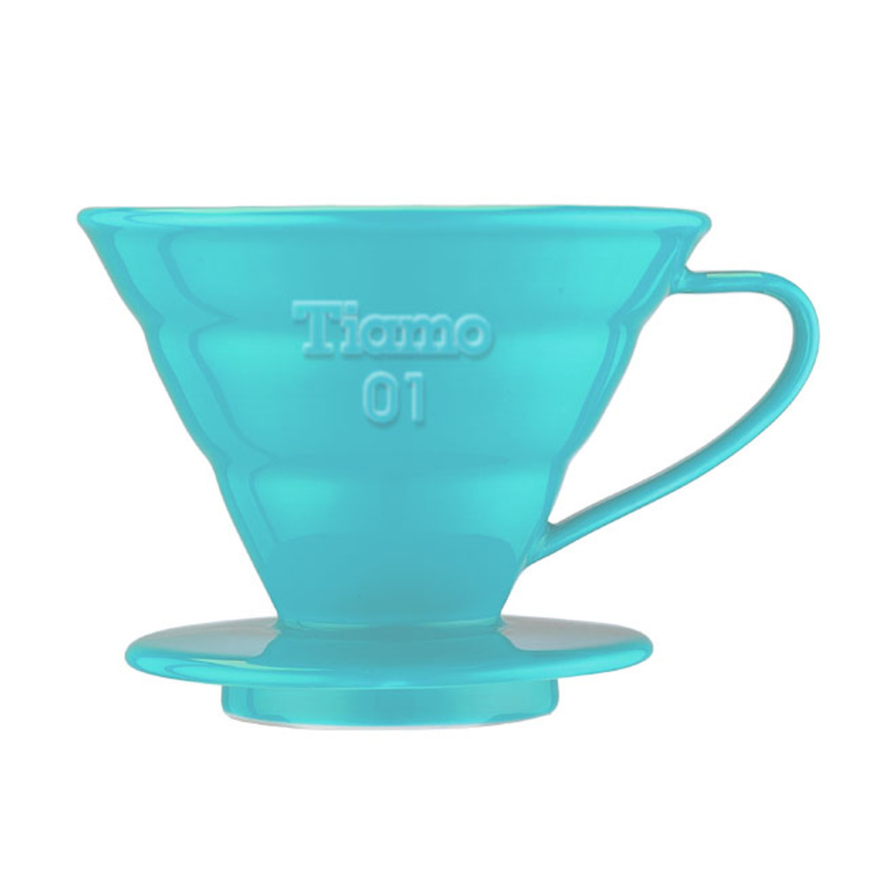 【停產】TIAMO V01陶瓷圓錐咖啡濾器組 (藍) 附量匙濾紙  |【停產】非電器產品