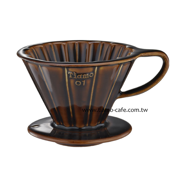 【停產】TIAMO V01花漾陶瓷咖啡濾器組 (咖啡))附濾紙量匙滴水盤  |【停產】非電器產品