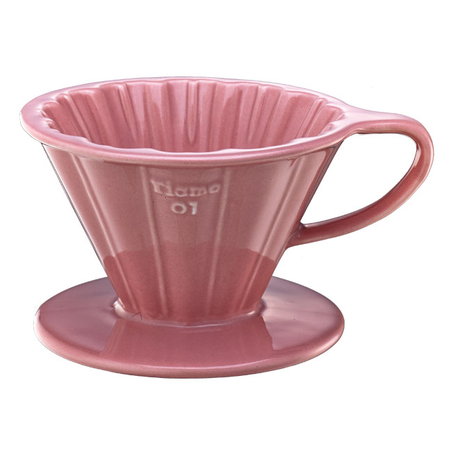 【停產】TIAMO V01花漾陶瓷咖啡濾器組 (粉紅)附濾紙量匙滴水盤  |【停產】非電器產品