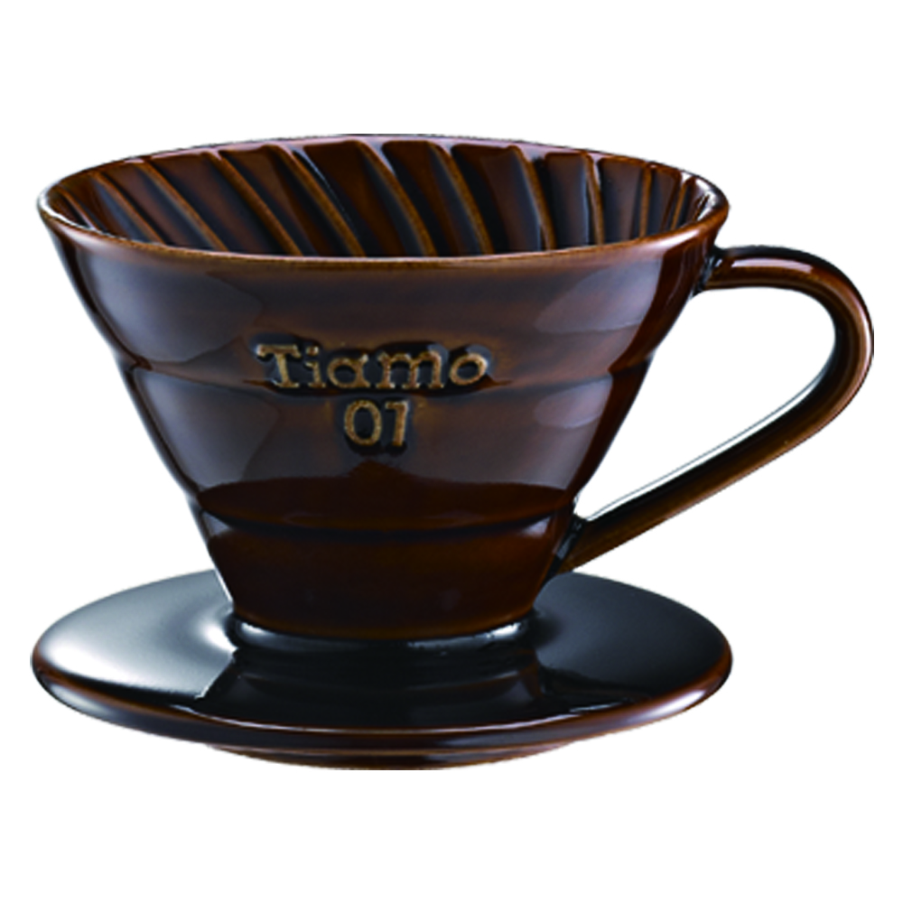 TIAMO V01陶瓷圓錐咖啡濾器組(咖)附濾紙量匙