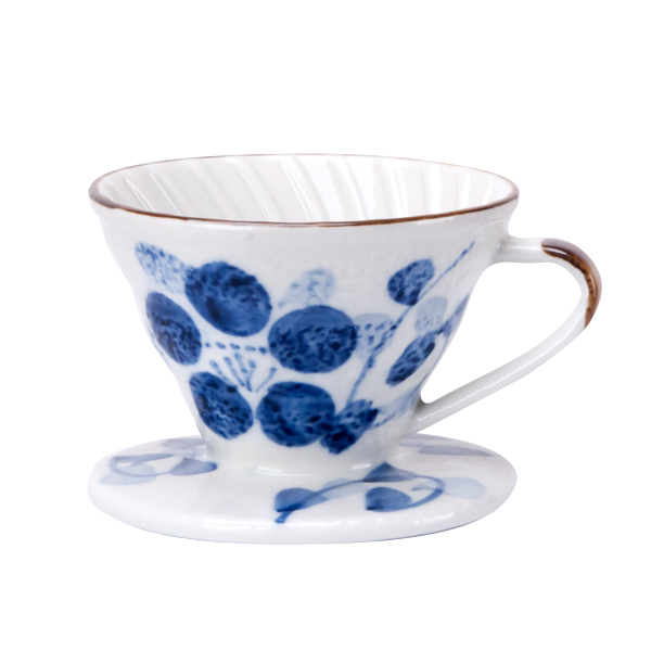 日式風瀨戶燒陶瓷濾杯 V01 - 蘭藤花  |錐型咖啡濾杯 / 濾紙