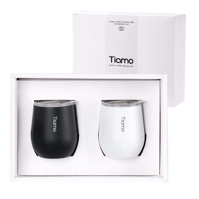 Tiamo 對杯禮盒 - 陶瓷塗層真空保溫弧形杯 200ml  |吉時好禮！禮盒專區