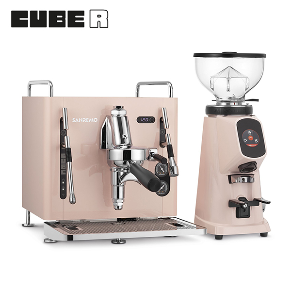 組合特惠！SANREMO CUBE R 單孔半自動咖啡機 110V 粉 + AllGround 磨豆機 110V 粉  |【停產】商品